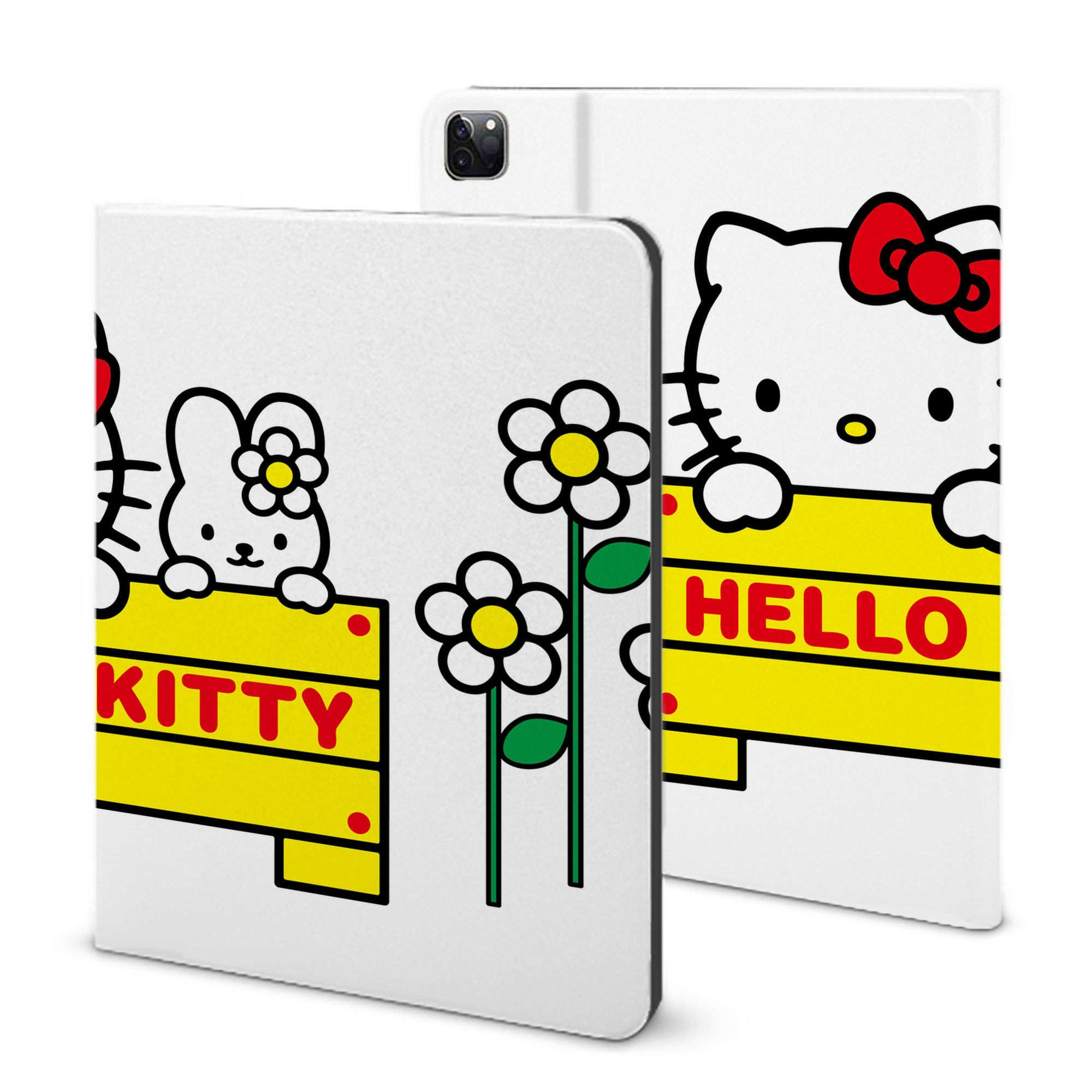 （画像用） Hello Kitty ハローキティ IPad ケース ブック型 PUレザー TPU 耐衝撃 軽量 薄型 ペン収納なし 全面保護 IPad 各モデル対応